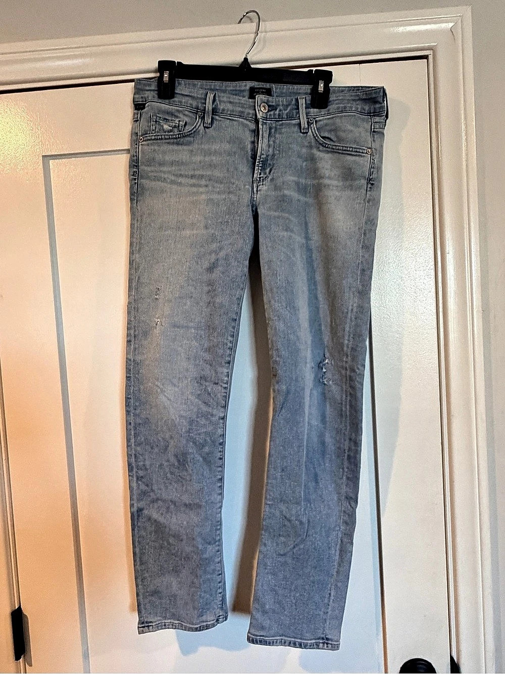 Citizens of Humanity Racer Low Rise Skinny Jeans Blue Waist 31 - Distressed.